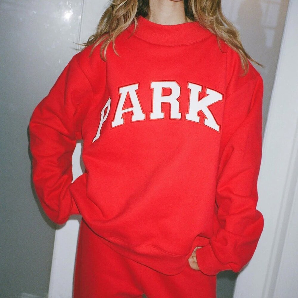 PARKE MOCKNECK: RUBY + WHITE: L/XL